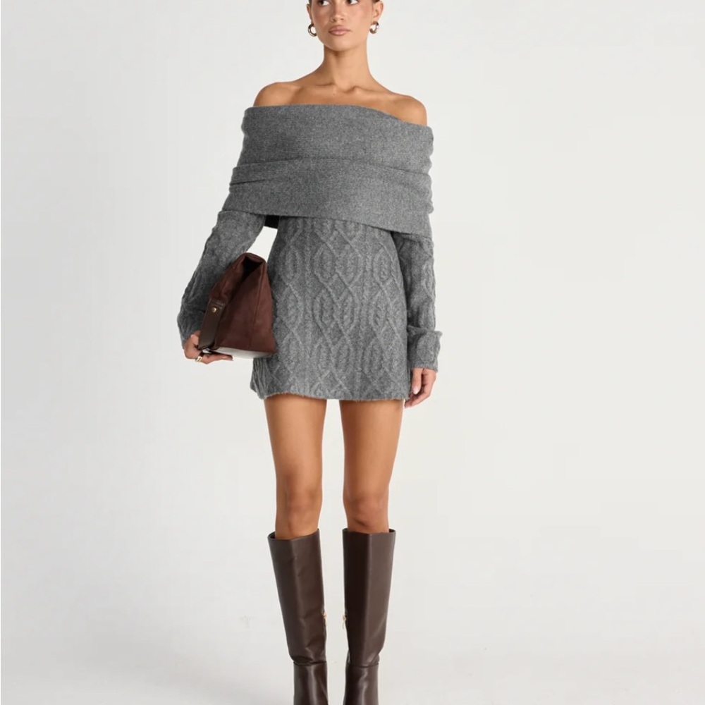 Pavati Long Sleeve Mini Dress (Charcoal Clothing)